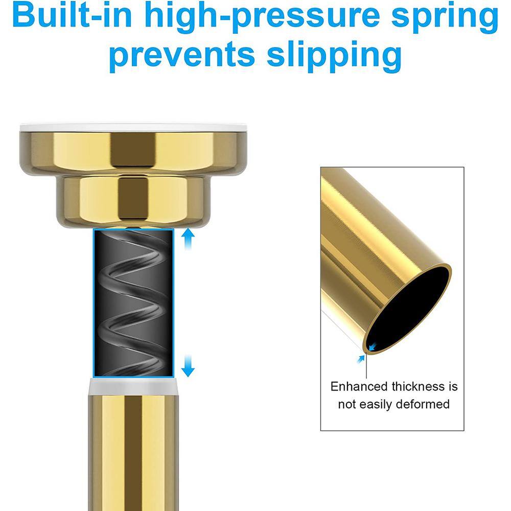 Gold Adjustable Tension Stainless Steel Shower Curtain Rod