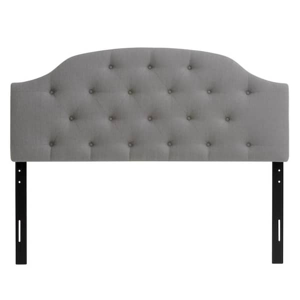 CorLiving Light Gray Double Diamond Button Tufted Fabric Arched Panel Headboard