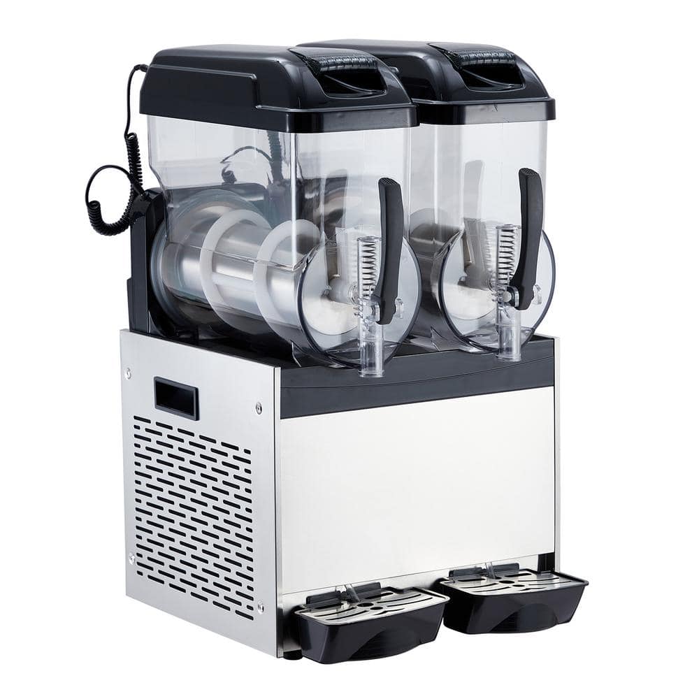 700-Watt Commercial Slushy Machine 12L x 2 Double Bowl Frozen Drink Machine Dessert Specialty Appliance in Black
