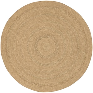 Natural Seagrass Natural 8 ft. x 8 ft. Solid Contemporary Round Area Rug