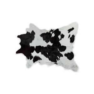 Bernadette Black and White 2 ft. x 3 ft. Specialty Abstract Cowhide Area Rug