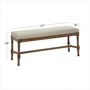 Brown Bench with Burlap Seat 18 in. X 47 in. X 16 in.