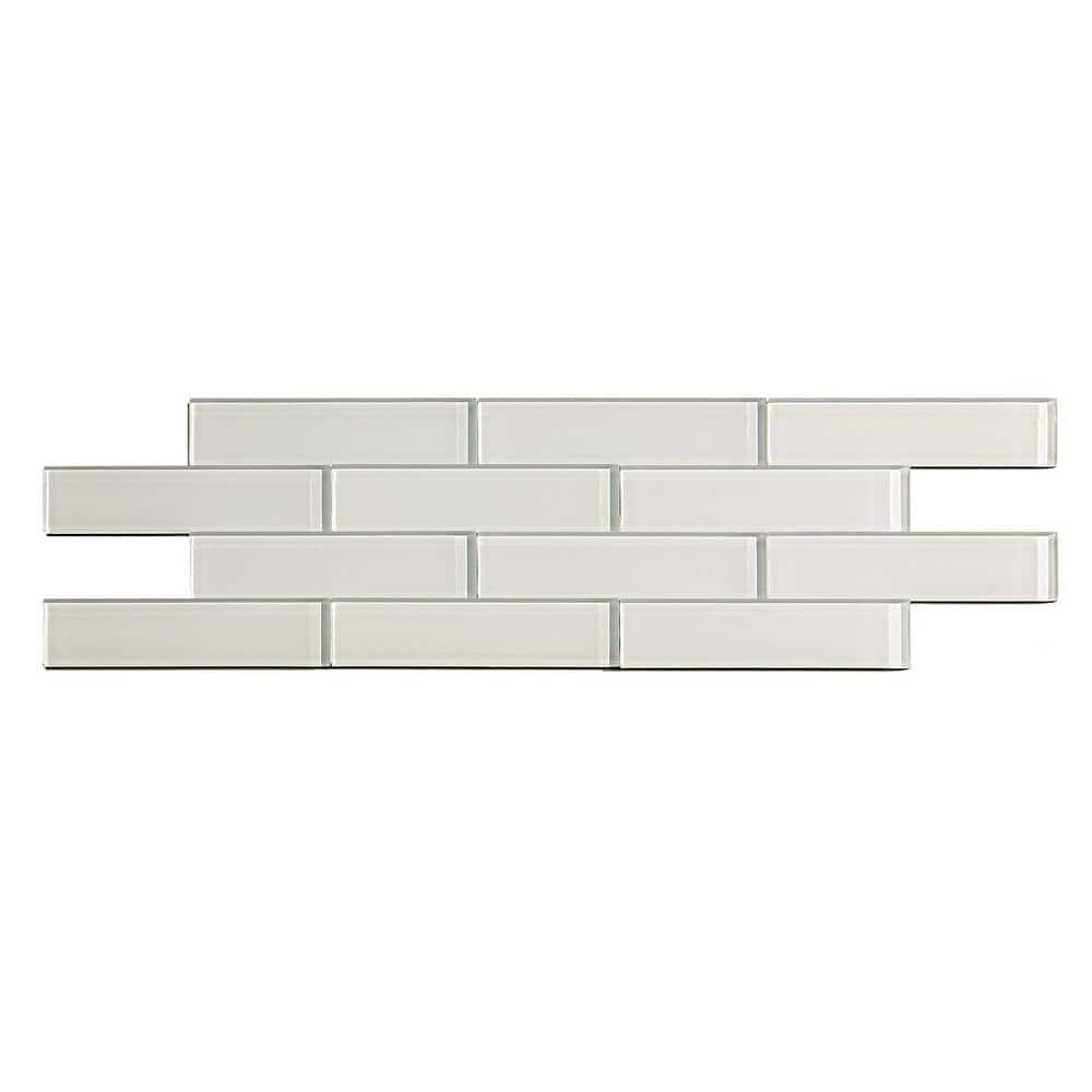 Aspect Peel & Stick Matted Tiles Mini Subway Stainless 12" x 4" 3 Tile Sections 