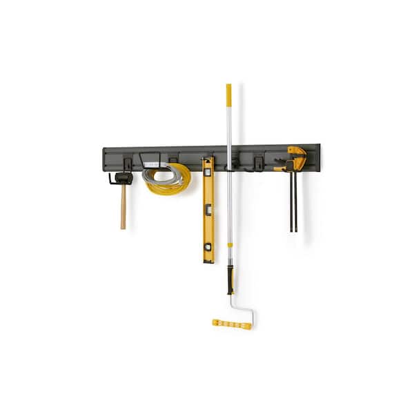 56.3 in. W, PVC, Garage Wall Storage Track System Kits, in Gray Finish, 2-Pack