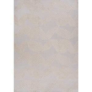 JONATHAN Y Jordan High-Low Pile Art Deco Geometric Beige 5 Ft. X 8 Ft ...