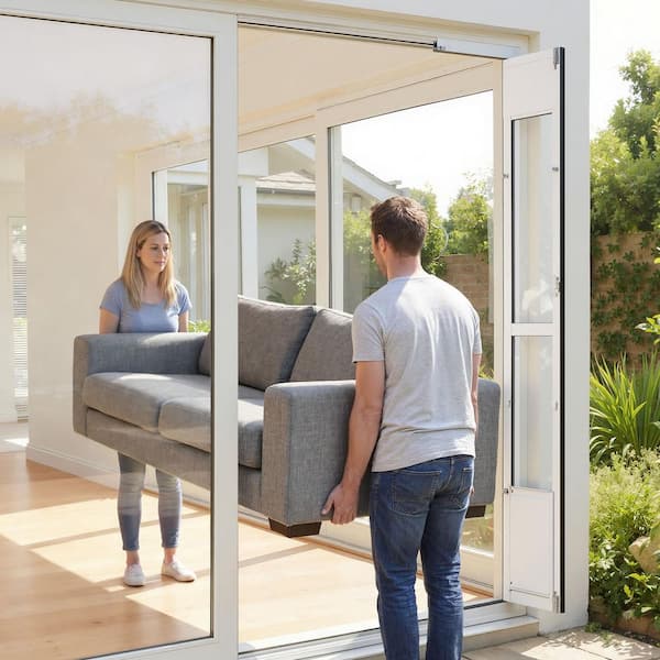 12.25 in H x 8.25 in W Dog Door for Sliding Glass Doors,  Aluminum Frame, Pet Doors 75 7/8in. to 80 11/16in.