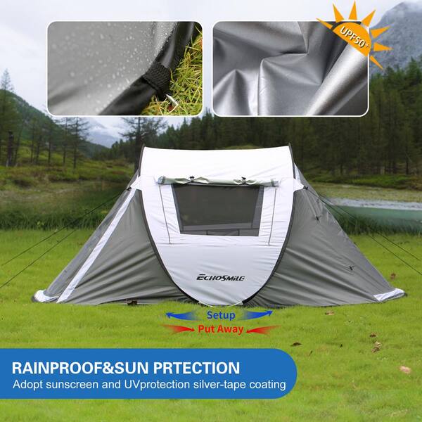 EchoSmile Instant Pop-Up Camping Tent - 2 Person Automatic Setup Tent For Outdoor Adventures