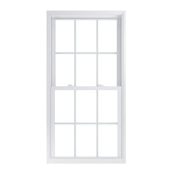 American Craftsman 31.75 in. x 61.25 in. 70 Pro Series White Double Hung Low-E Argon Glass Vinyl Replacement Window with Grids, Screen Incl