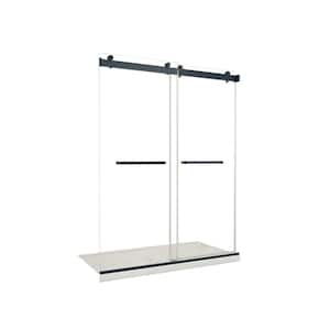 Madou 60 in. W x 75 in. H Shower Doors in Matte Black