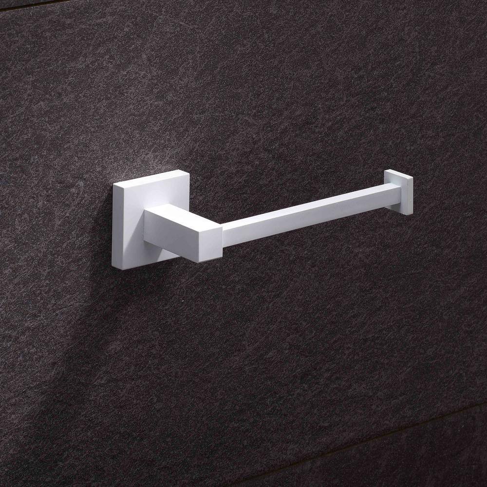 Matte White Brass Wall Mounted Toilet Paper Holder