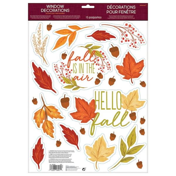 Amscan 17 in. Fall Foliage Window Decorations (7-Pack)