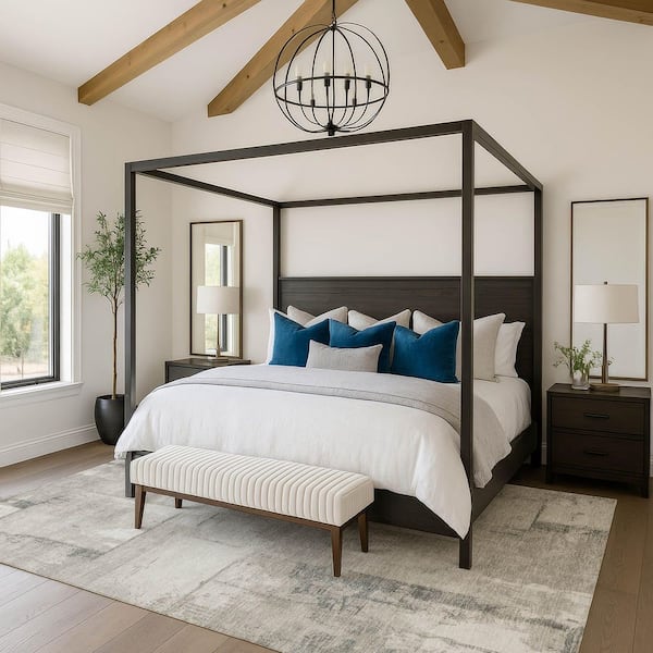 Mayfield Premium Machine Washable Abstract AMF1714 Beige 9 ft. x 12 ft. Area Rug