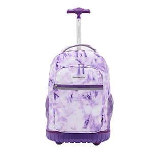 18 In. Purple Tie-Dye Rolling Backpack