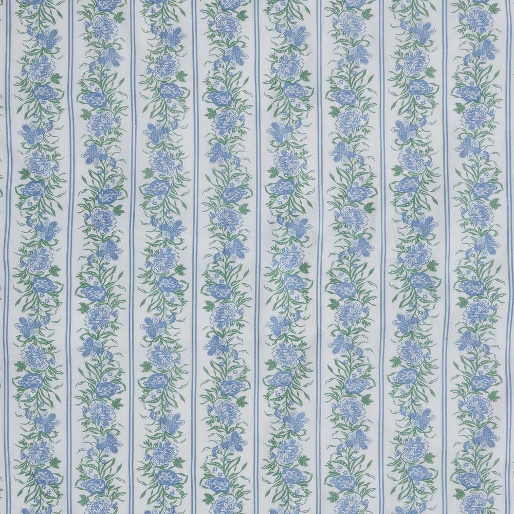 Jolie Queen Blue and Green Cotton Farmhouse Bed Skirt