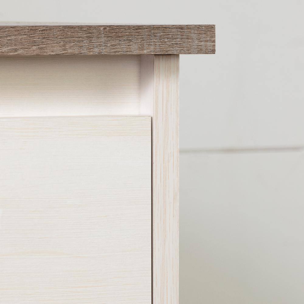 White and Weathered Oak Double Dresser with Soft Close Drawers