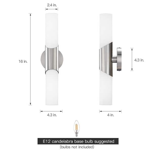 TRUE FINE 24 in. 3-Light Brushed Nickel Modern/Contemporary LED Bathroom  Vanity Light Bar TD120002W-LED - The Home Depot