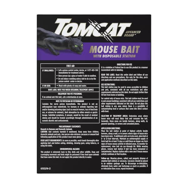 TOMCAT Advanced Brand Mouse Bait with Disposable Station, Indoor 