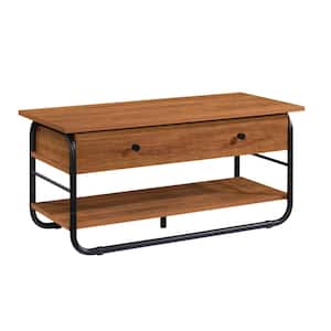 Union Plain 41.969 in. Prairie Cherry Rectangle Engineered Wood Coffee Table with Lift-Top and Metal Frame