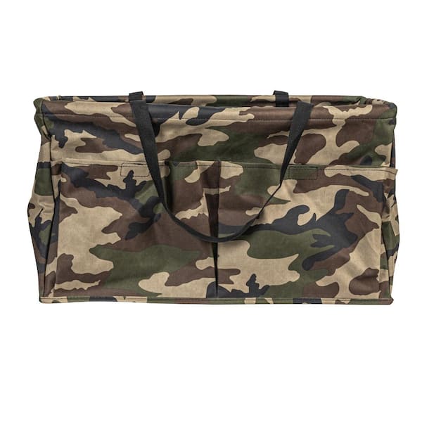 HOUSEHOLD ESSENTIALS Camo Canvas with Vinyl Lining Tote Bag