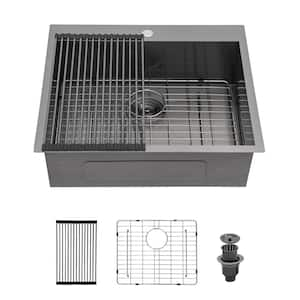 28 in. Farmhouse Single Bowls Stainless Steel Kitchen Sink with Accessories