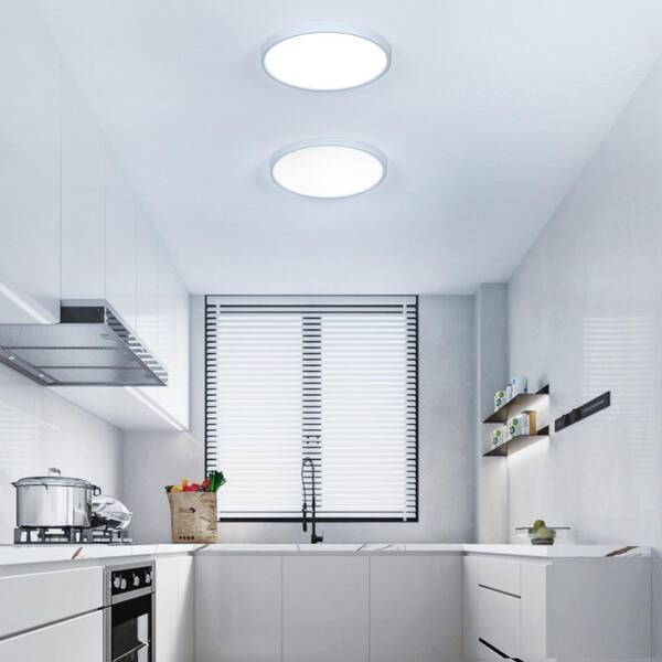 TopLLC 12 Inch LED Ceiling Light Flush Mount, Flat Round Shaped Light Fixture With 3000K/4000K/6000K 3 Color Temperature, Modern Style Slim Ceiling Lamp With Acrylic Shade For Bedroom Living Room