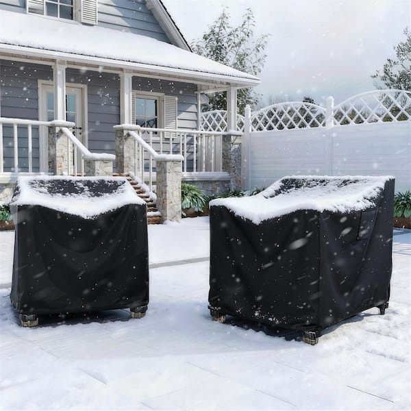 Black Outdoor Water-Resistant Swivel/Lounge Patio Chair Cover, 29.5 in. W x 36 in. D x 30.5 in. H