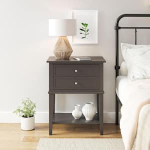 Ameriwood Home Queensbury Accent Table with 2-Drawers, Graphite