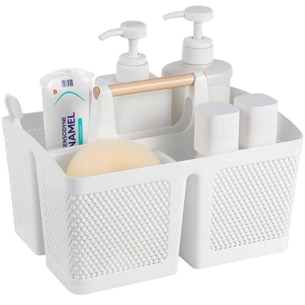 Freestanding Plastic Portable Shower Caddy with Handle for Bathroom, College Dorm and Rooms in White price history on PriceWatchPro