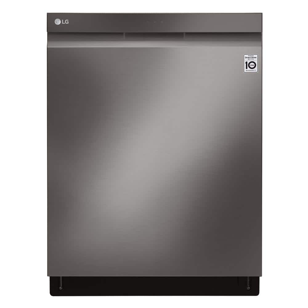 LG Electronics 24 in. PrintProof Black Stainless Steel Top Control Built-In Smart Dishwasher with TrueSteam & QuadWash, 44 dBA