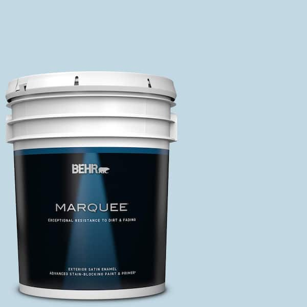 BEHR MARQUEE 5 gal. #S500-1 Distant Shore Satin Enamel Exterior Paint & Primer