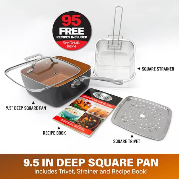 Not A Square Pan - 12/5Qt Nonstick Extra Deep Chicken Fryer with