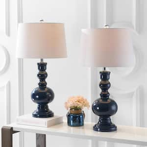 Genie 28.5 in. Navy Glass Table Lamp (Set of 2)