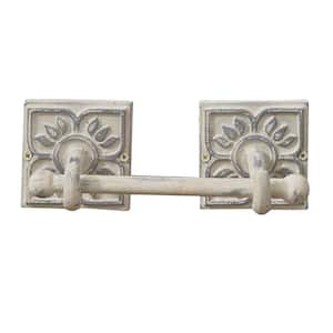 Distressed Tile Wall Mount White Finish Toilet Paper Holder