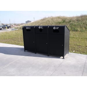 102 Gal. Steel Recycling Station in Black