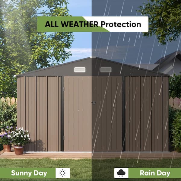 Patiowell 10 ft. W x 10 ft. D Frame Included Outdoor Storage Metal