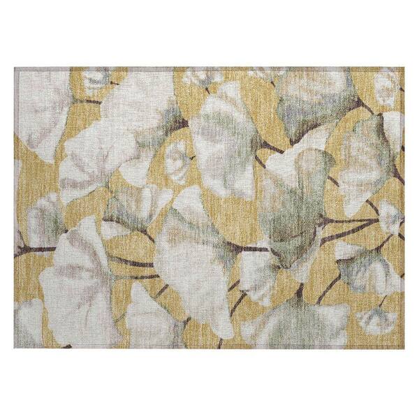 Chantille Machine Washable Indoor/Outdoor Abstract ACN2405 Gold 2 ft. x 3 ft. Accent Rug
