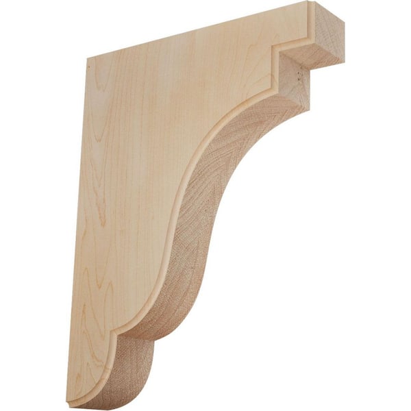 Ekena Millwork 1-3/4 in. x 7-1/4 in. x 9-1/2 in. Maple Bedford Wood Bracket