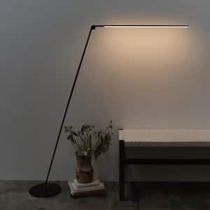 Libra 64.5 in. Classic Black Industrial 1-Light Dimmable and Color Temperature Adjustable LED Floor Lamp