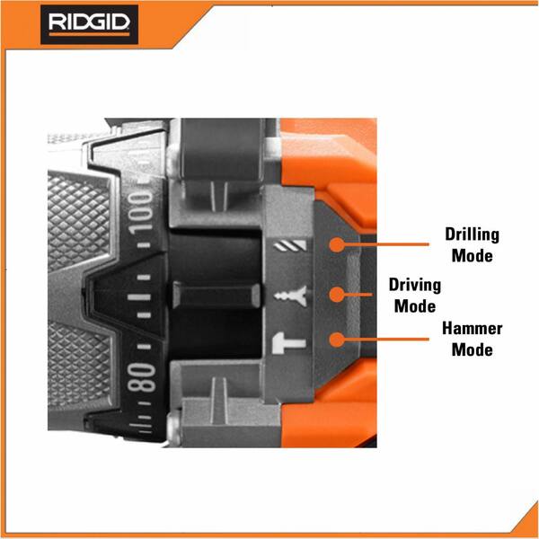 RIDGID - 18-Volt Lithium-Ion Cordless Brushless 1/2 in. Compact Hammer Drill Kit with (2) 2.0 Ah Batteries, Charger, and Bag