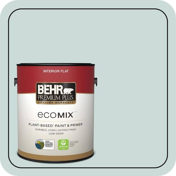 BEHR PREMIUM PLUS 1 gal. #PPL-46 Blue Cypress Flat EcoMix Plant-Based ...