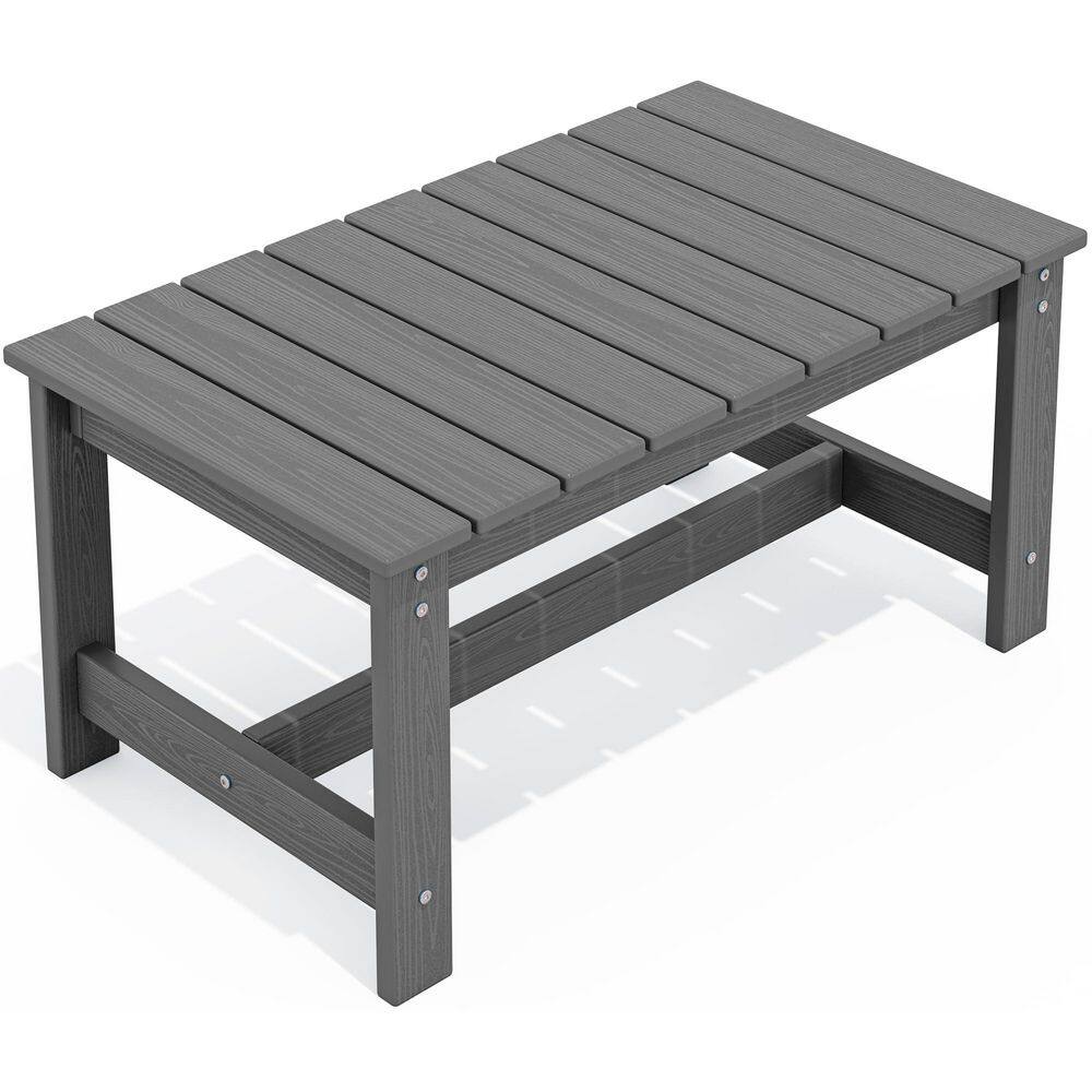33.7 D x 19.7 W x 16.5 H Rectangle Outdoor Coffee Table HDPE Patio C