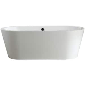 Melania 5.6 ft. Acrylic Flatbottom Non-Whirlpool Bathtub in White