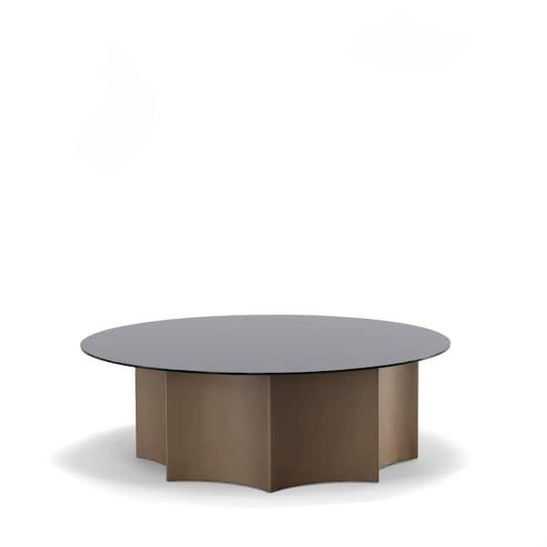 Ingram Modern 32 in. Black Round Glass Coffee Table
