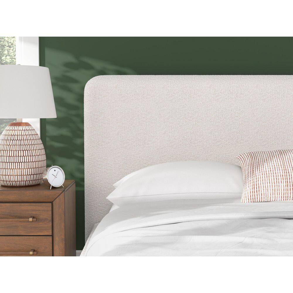 Brandinlane Beige Wood Frame King Panel Bed with Upholstered Design - thumbnail 9