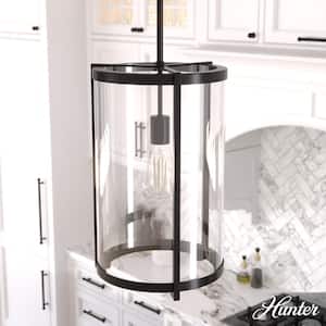 Astwood 1-Light Matte Black Island Pendant Light with Clear Glass Shade Dining Room Light