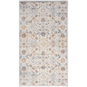 Timeless Classics Ivory Doormat 3 ft. x 4 ft. Medallion Traditional Area Rug