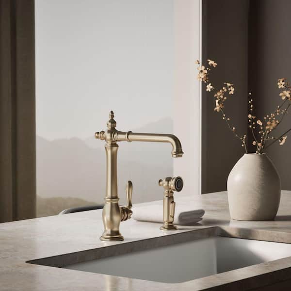 Artifacts Single-Handle Standard Kitchen Faucet in Vibrant Brushed Bronze