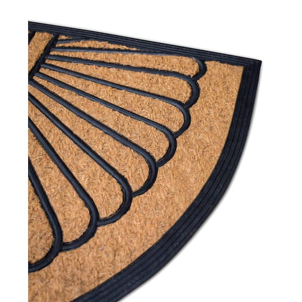Coir Half Round Brown 24 in. W x 36 in. L Door Mat