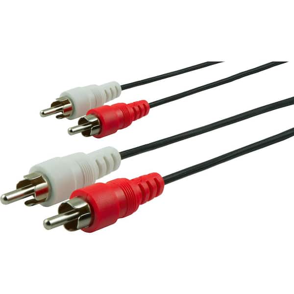GE 15 ft. Audio Cable with Red and Ends (Audio Only, No Video) in Black 34762 - The Home Depot