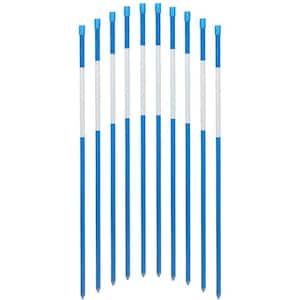 36 in. Snow Stakes Driveway Markers 1/4 in. Dia Hollow Snow Markers Plant Stake Blue (40-Pack)